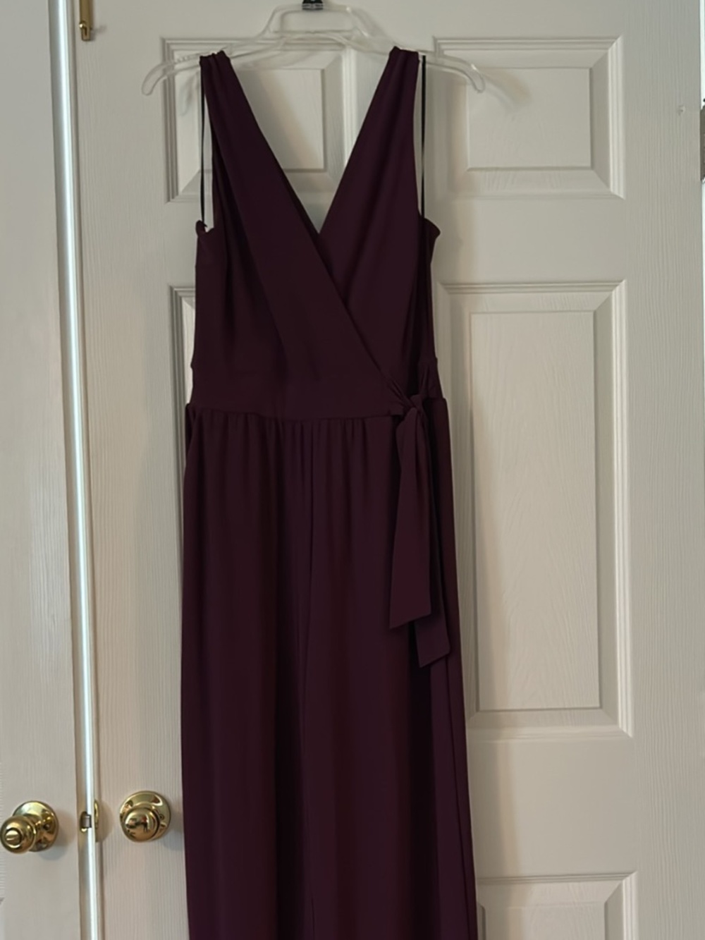 Kaileigh Sleeveless Wrap Jumpsuit in Plum NWT